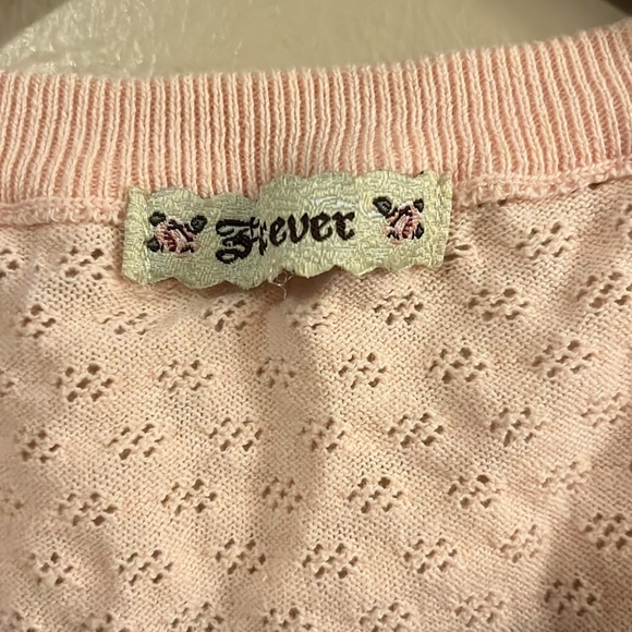 Forever 21 Pink Short Sleeve Flower Button Cardigan S - Picture 5 of 9